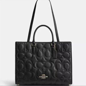 Coach Maggie Tote Bag In Signature Leather CY672🎀